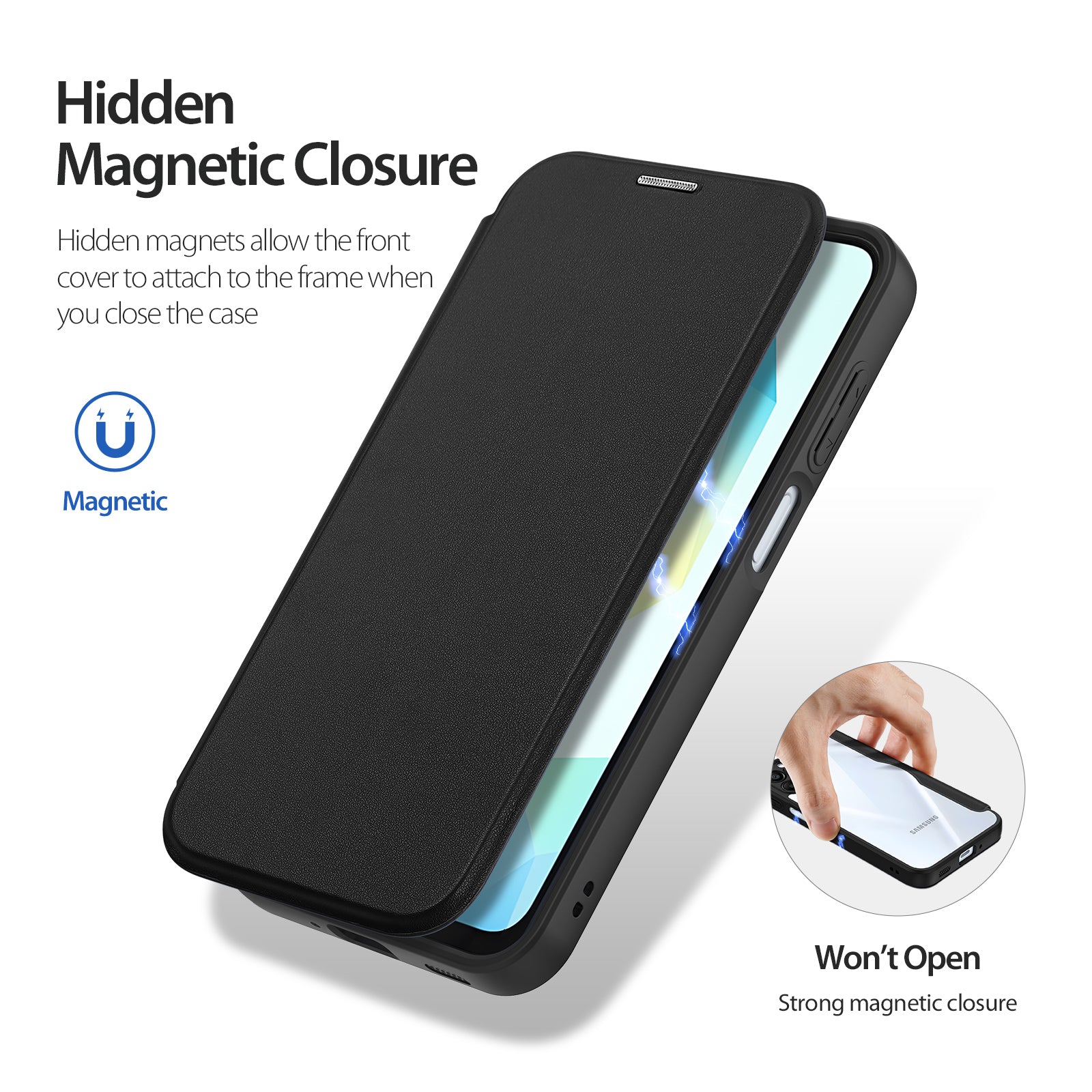For Samsung Galaxy A16 4G / Galaxy A16 5G Case DUX DUCIS Skin X Pro Series Leather Flip Cover Stand with Card Slots - Black For Samsung Galaxy A16 4G / Galaxy A16 5G Case DUX DUCIS Skin X Pro Series Leather Flip Cover Stand with Card Slots - Black